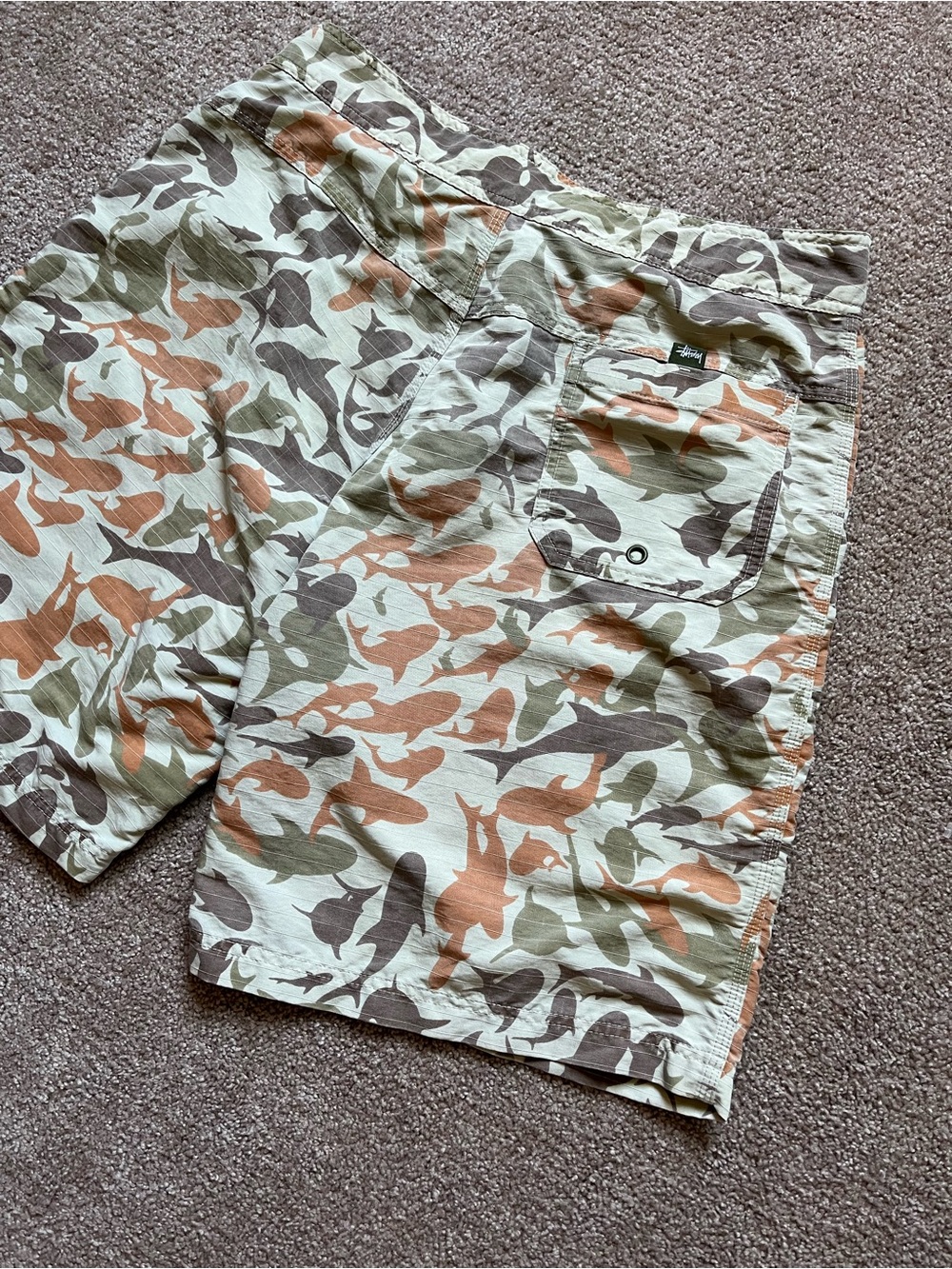 Vintage Y2K Stüssy 2002 Shark Camo Boardshorts - Picture 6 of 8